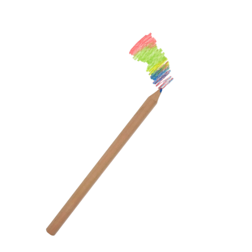 Färgpenna med regnbågsfärgat stift