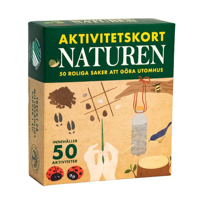 Aktivitetskort naturen med 50 kort med roliga aktiviteter att hitta på i naturen