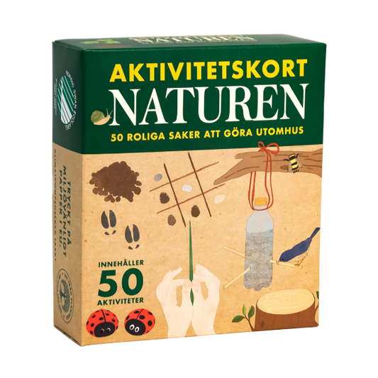 Aktivitetskort naturen med 50 kort med roliga aktiviteter att hitta på i naturen