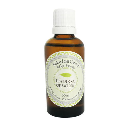 Baby Feel Good babyolja i glasflaska – ekologisk olja med lavendel och mandarin, lugnande för bebis från 4 månader.