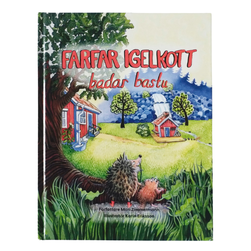 Barnbok där Farfar Igelkott och Knäppsorken försöker bada bastu hos bonden. En varm och rolig berättelse om vänskap och nyfikenhet.