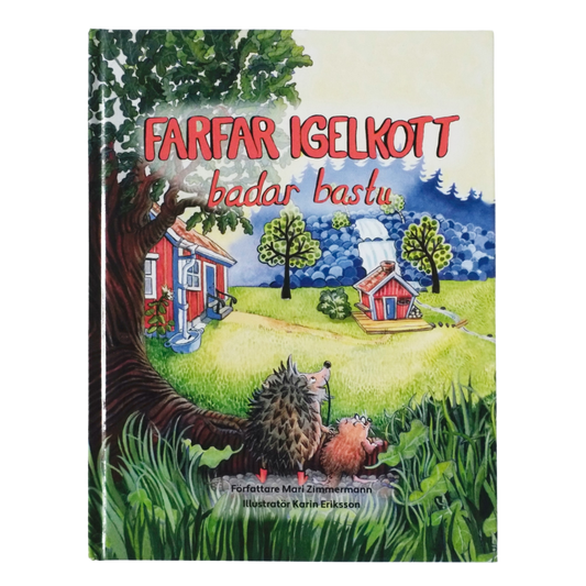 Barnbok där Farfar Igelkott och Knäppsorken försöker bada bastu hos bonden. En varm och rolig berättelse om vänskap och nyfikenhet.