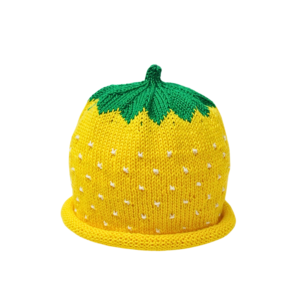 Stickad Mössa Bäret Gul - By Lelou