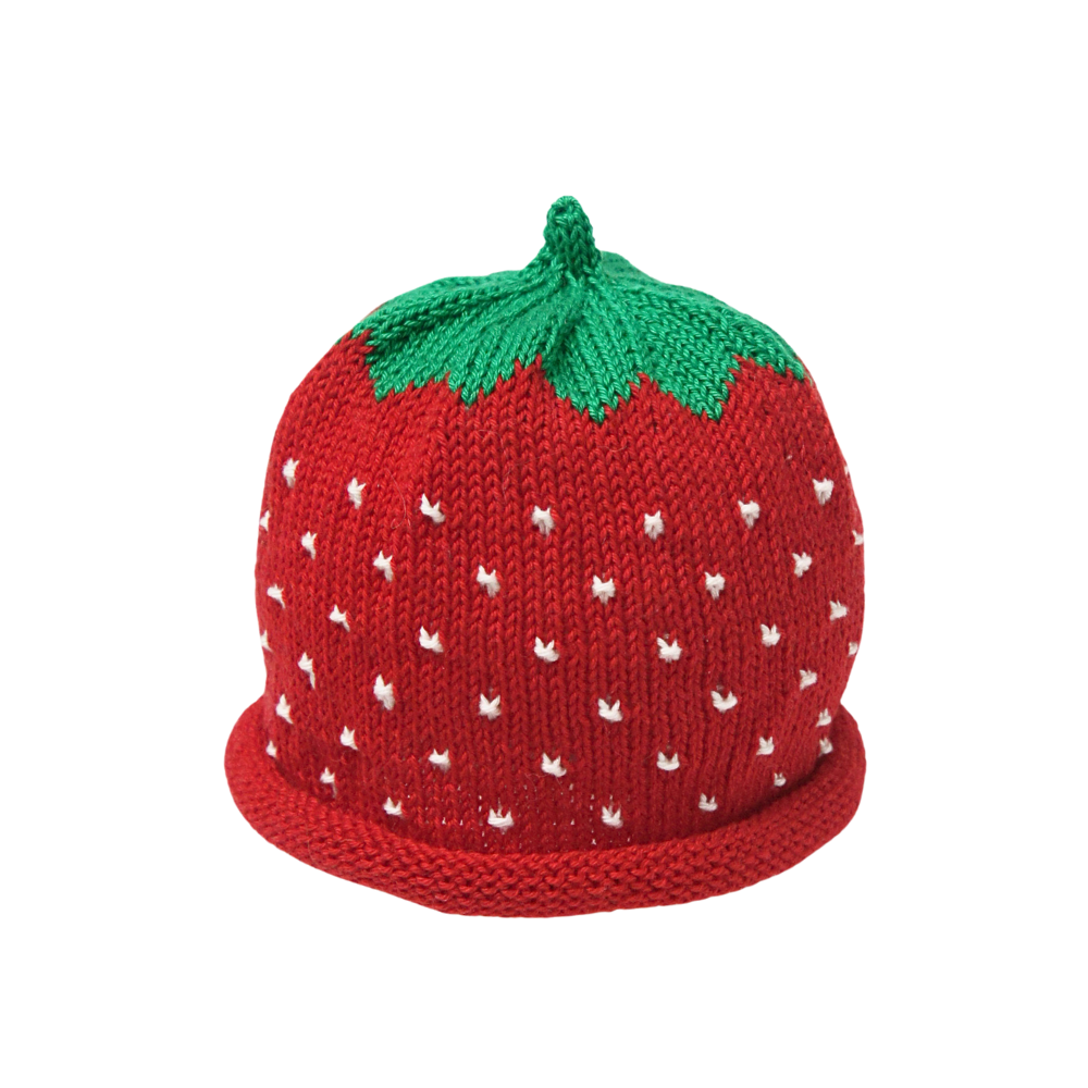 Stickad Mössa Bäret Röd - By Lelou