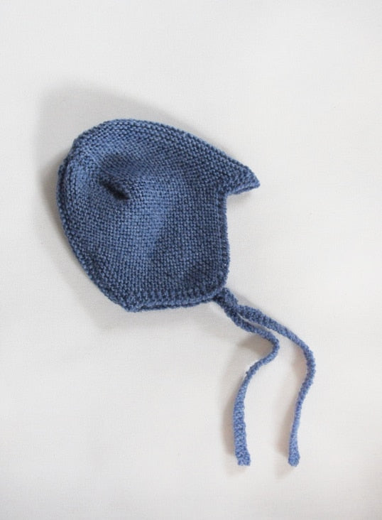 Stickad Mössa Merino Jeansblå - By Lelou